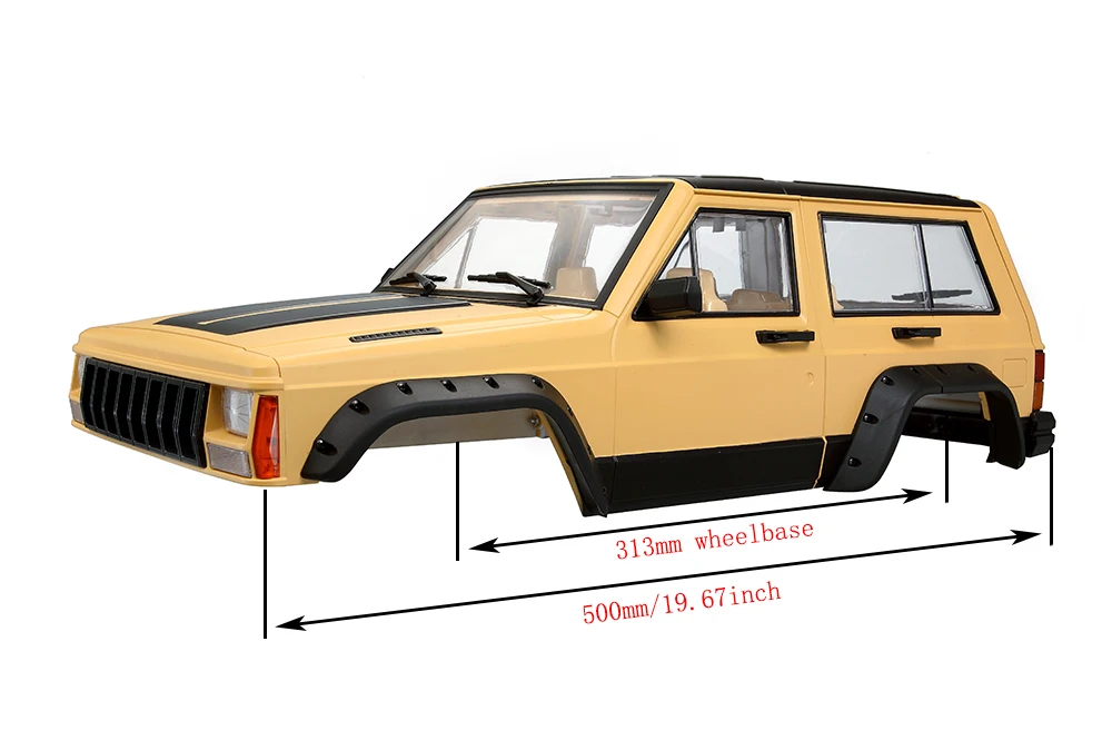313 мм Колесная база полный Jeep Cherokee XJ жесткого тела комплект для 1/10 RC комплект автомобильных принадлежностей для передней и задней оси SCX10& SCX10 II 90046 Traxxas TRX4