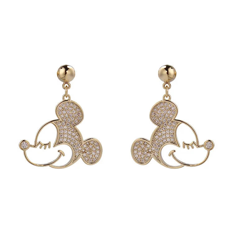 

Mickey Mouse Earrings Hollow Design Girl Jewelry Costume Matching Party Holiday Supplies Cute and Fashionable Birthday Gift
