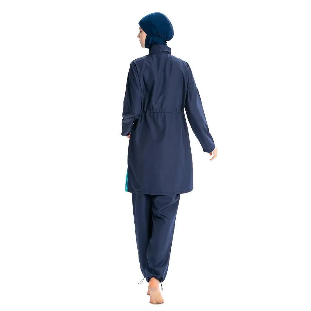 

Women Sport Casual Swimwear Modesty Swimsuit Muslim Islamic Full Cover Beachwear Conservative Arab Bathing Suits 3PCS Burkini