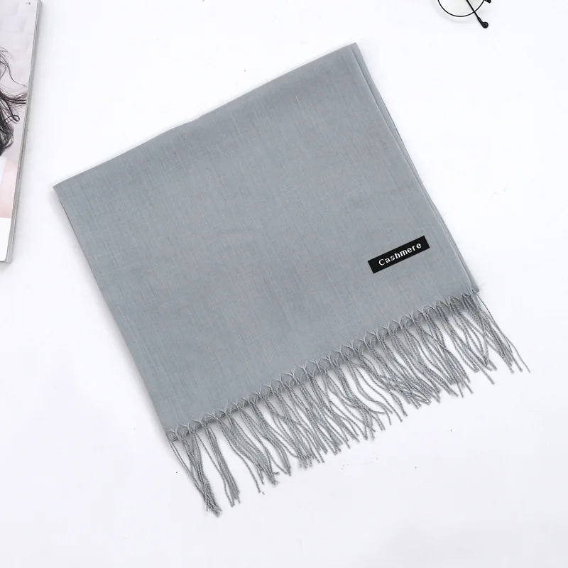 

Girita Luxury Women Scarf Winter Cashmere Female Scarves Lady Tassel Bandana Long Solid Shawl Wraps Foulard Tippet Pashmina