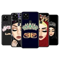 arabic hijab girl queen soft tpu silicone black cover for google pixel 5 4a 5g 4 xl phone case