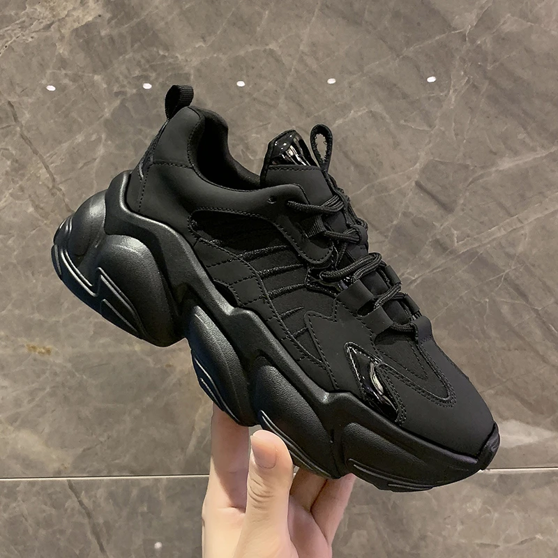 

2020 Autumn Woman Fashion Sneakers Platform Chunky Black Casual Shoes INS Brand Old Dad Shoes Women Vulcanized Shoes Comfortable