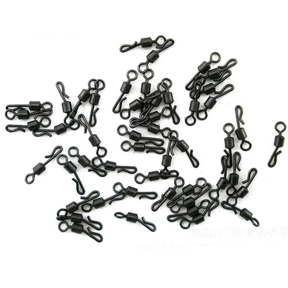 

25pcs/lot Fishing Connector Q-Shaped Bearing Swivel Quick Change Swivels For Carp Fishing Terminal Tackle Accessories 8#