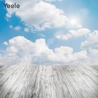 yeele spring blue sky white cloud wood floor photocall photography backdrop photographic decoration backgrounds for photo studio