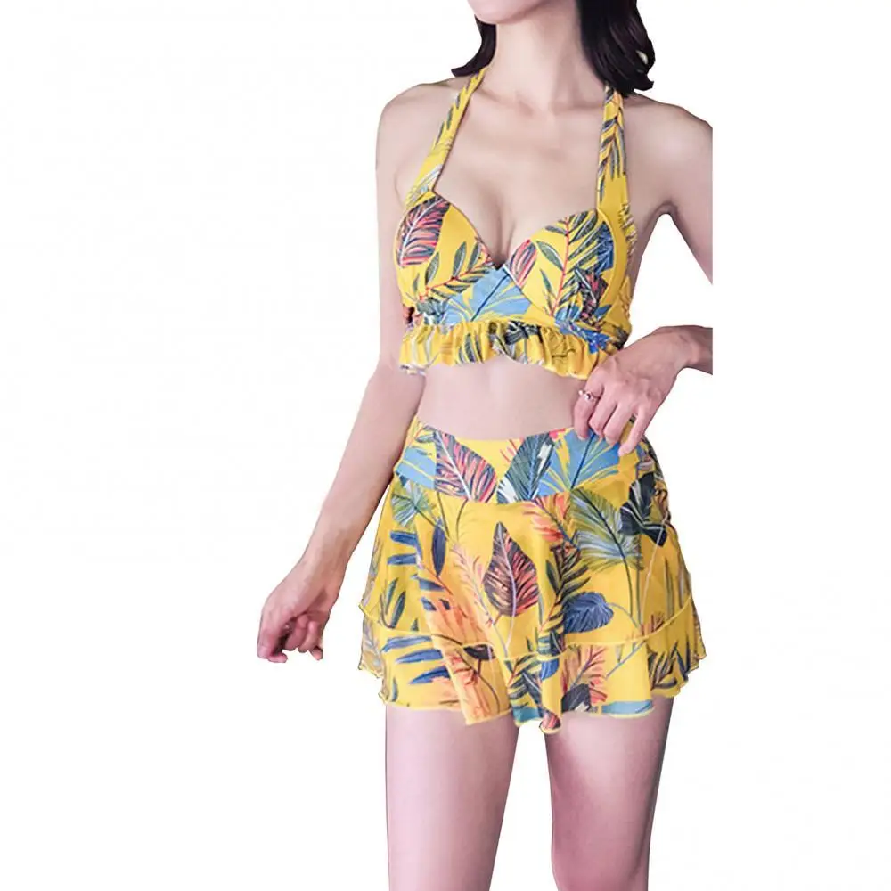 

Women Sexy Push Up Bra Briefs Wrap Floral Print Swimsuit Swimwear Bikini Set Beachwear
