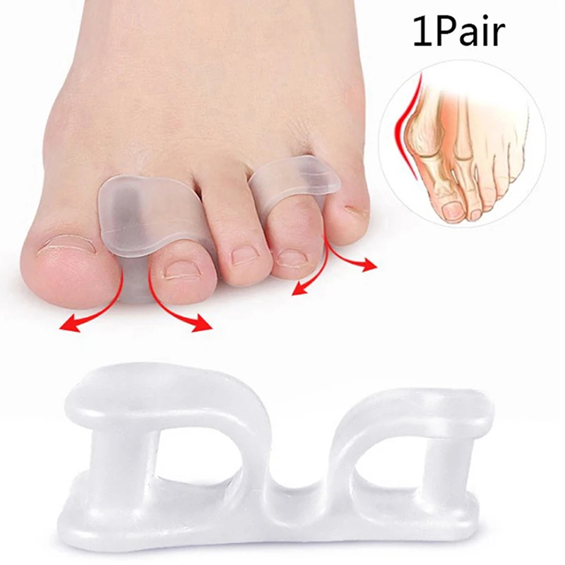 

Силиконовый гелевый разделитель для большого пальца стопы, 2 шт., с двумя отверстиями для большого пальца стопы, вальгус палец ноги, защитные...