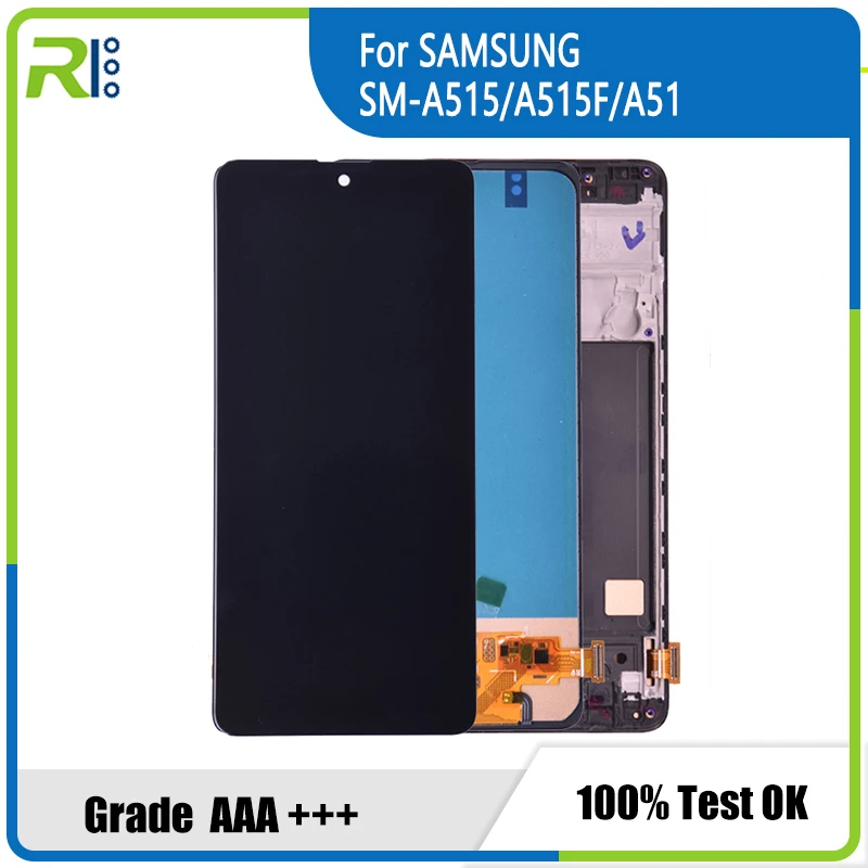 

LCD Display For Samsung Galaxy A51 LCD A515 A515F A515F/DS A515FD Touchscreen mit Rahmen Digitizer Montage