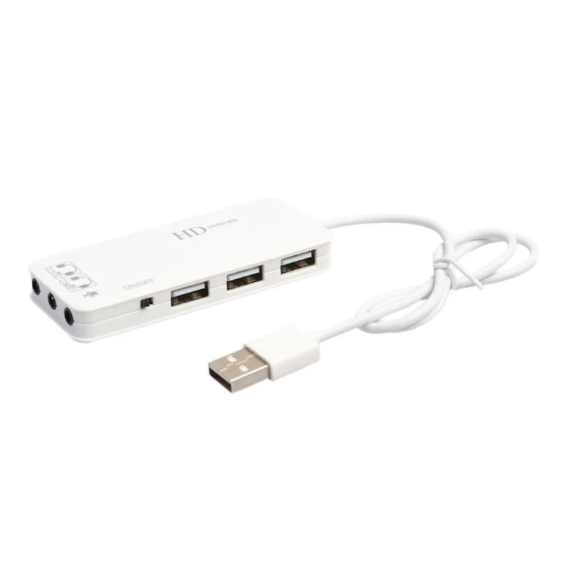 

Sound Card 3 Port USB Hub With External Channel Sound Card Headset Microphone Adapter USB Hub 2.0 For PC Laptop Computer NEWEST