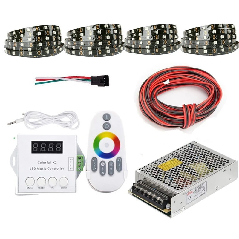 Светодиодная лента WS2812B IC умная Пиксельная RGB полоска 25 м 20 15 10 5 30 светодиодов/м