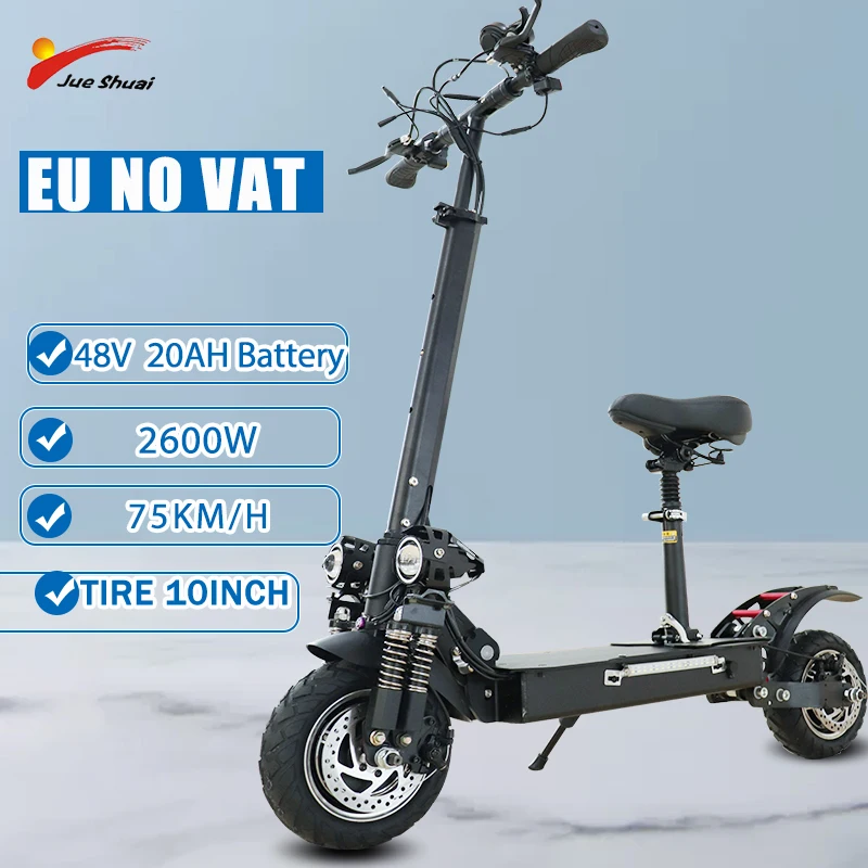 

NO VAT Electric Scooter Dual Motor e scooter 2000w Max Speed 75KM/H 10 Inch Off-road Tire 80KM Long Range trotinette électrique