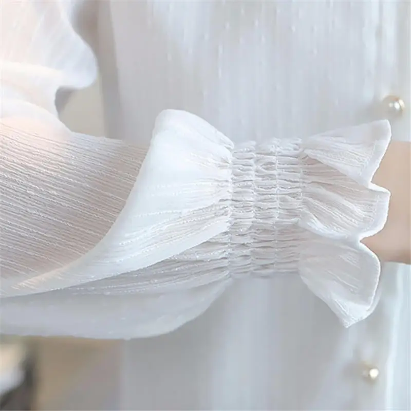 

Spring Autumn Chiffon Shirt Blouse Women Elegant Casual Long Sleeve Ladies Tops Blusas Mujer Loose Fashion Blouses Femme Q4336