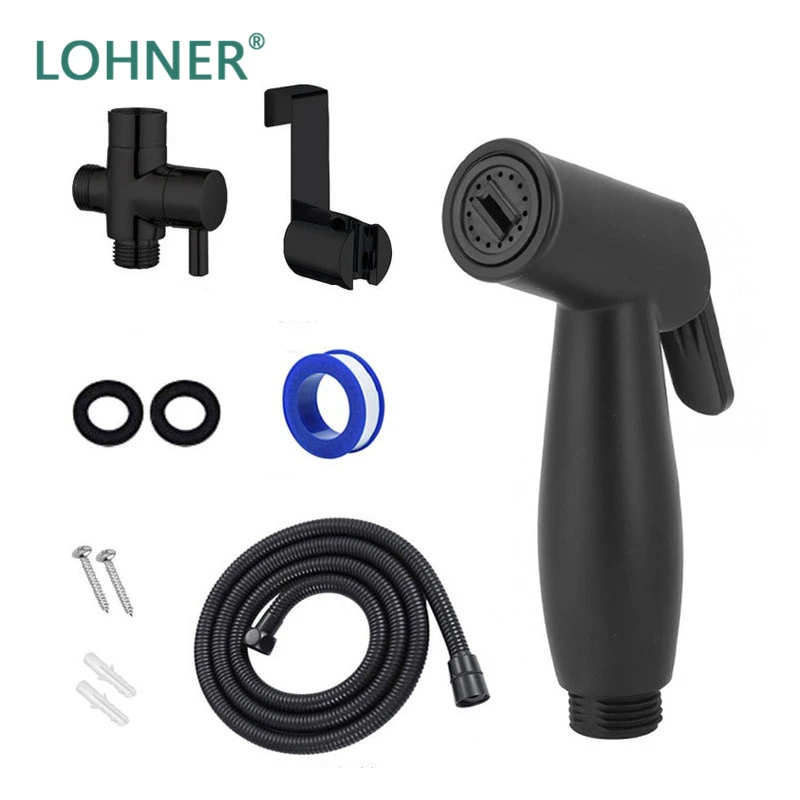 

Lohner Black Bidets Sprayer Toilet and Baby Cloth Diaper Spray Easy Install Hygiene with Hose Feminine Wash Pet Shower Sprayer