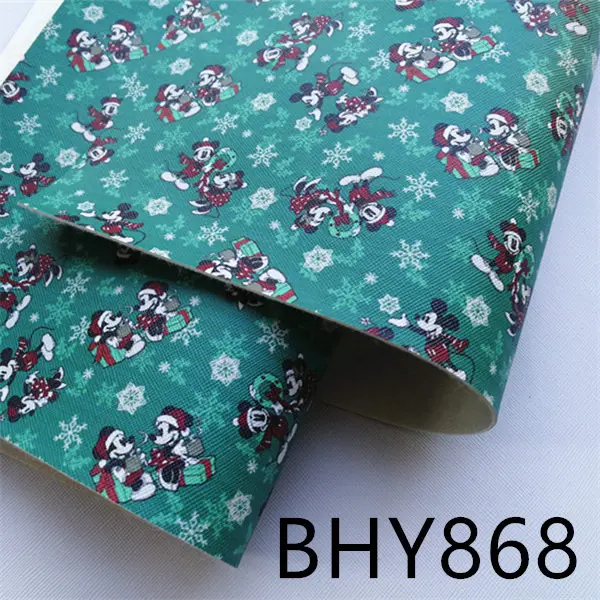 A4 20*33 см мультфильм рождество печать синтетическая кожа ткань для DIY аксессуары BHY868