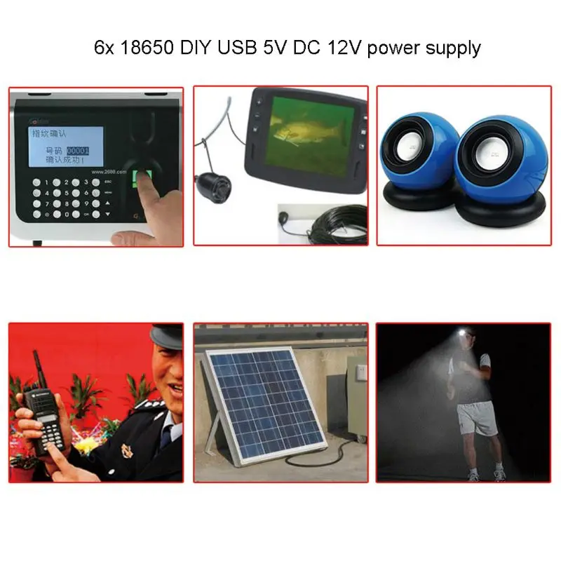 12V чехол для аккумуляторной батареи 2/4/6x18650 перезаряжаемая литий ионная батарея