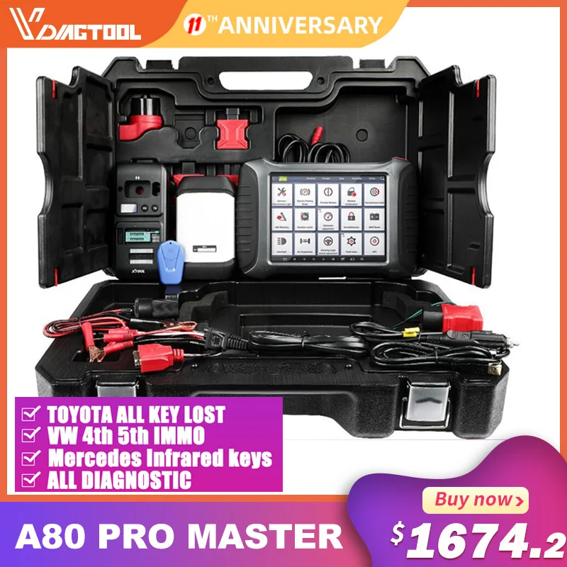 XTOOL A80 Pro Master с KC501 KS01 OBD2 автомобильный диагностический сканер VCI J2534 программатор