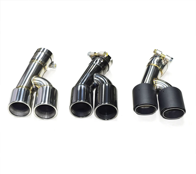 1 шт. черная Автомобильная задняя выхлопная труба из нержавеющей стали глушитель