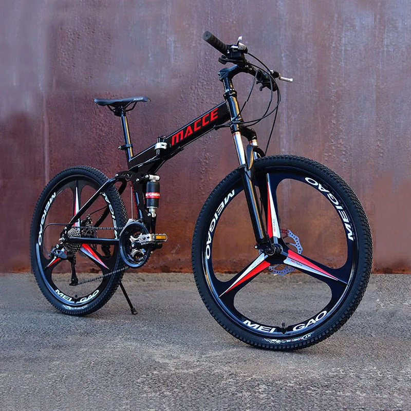 Складной горный велосипед 24 дюйма 21 скорость двухколесный амортизация