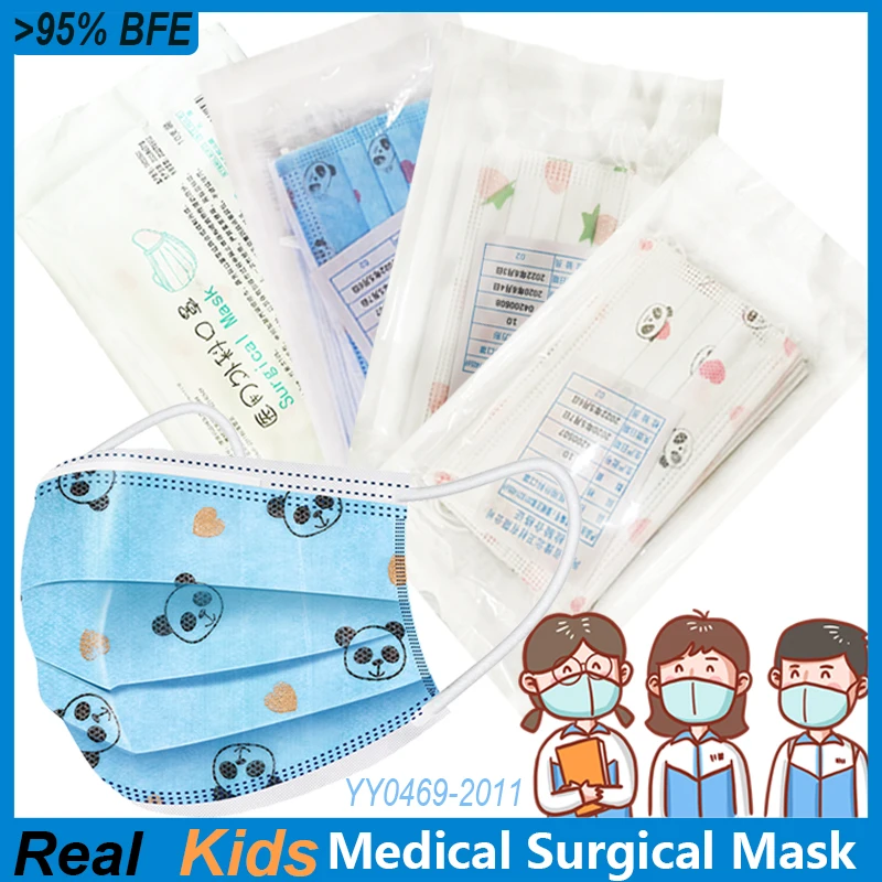 

Panda Pattern Cute Medical Kids Surgical Mask Disposable Child Mask Face Mouth Anti Virus Masks Protective Surgical Mask baby