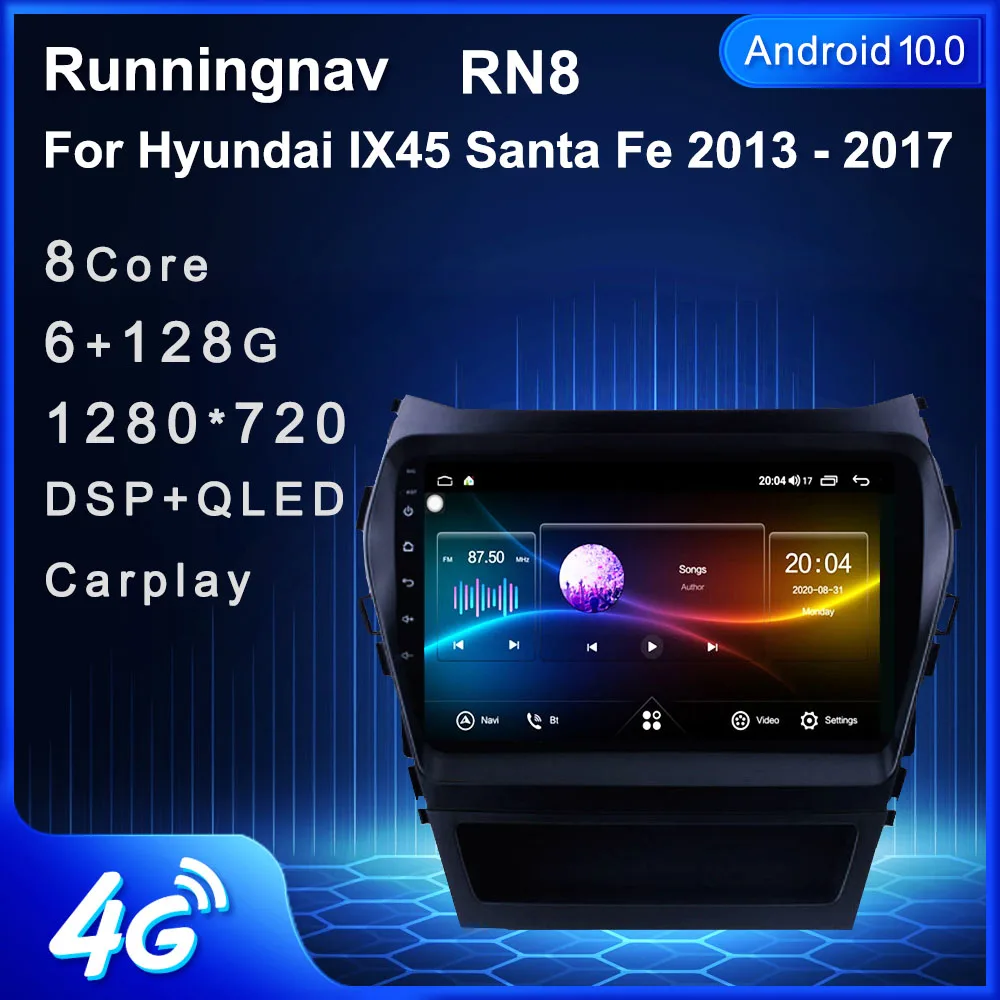 Android 10 1 для HYUNDAI IX45 SantaFe 2013 - 2017 мультимедийный стерео автомобильный DVD-плеер