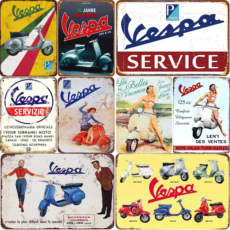 VESPA LENƇ DES VENTES винтажные металлические оловянные знаки Ретро Оловянная пластина