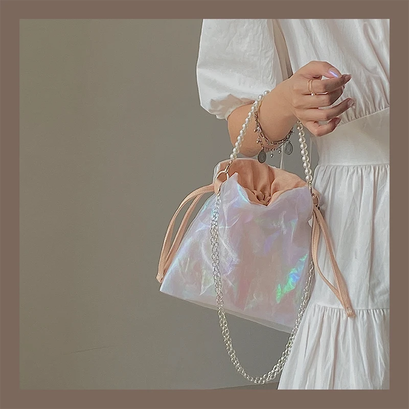 

Luxury Design Women Yarn Mini Handbags Retro Beaded Chain Ladies Evening Clutch Purse Fashion Female Crossbody Messenger Bags