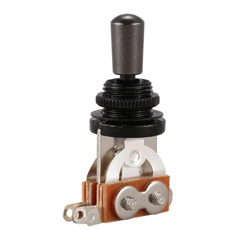 Electric Guitar 3 Way Toggle Switch Pickup Selector With Metal Tip Knob (Silver + black cap) | Спорт и развлечения