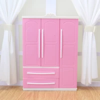 furniture for barbie doll three door pink modern wardrobe for armario accessories with dressing mirror %d0%bc%d0%b5%d0%b1%d0%b5%d0%bb%d1%8c %d0%b4%d0%bb%d1%8f %d0%b1%d0%b0%d1%80%d0%b1%d0%b8 girls to