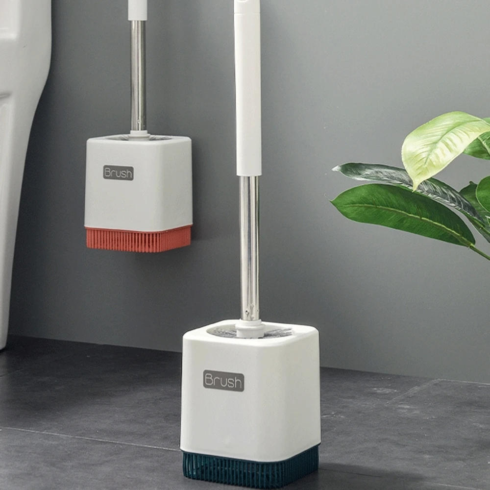 

Toilet Cleaning Brush Set Silicone Wall-mounted Toilet Cleaning Brush With No Dead Ends And No Punching
