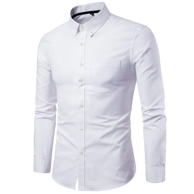 

Classic Cotton Oxford Men's Shirt Business Social Slim Fit Men Dress Long Sleeve Plus Size Male Clothing Soild High Quality Top