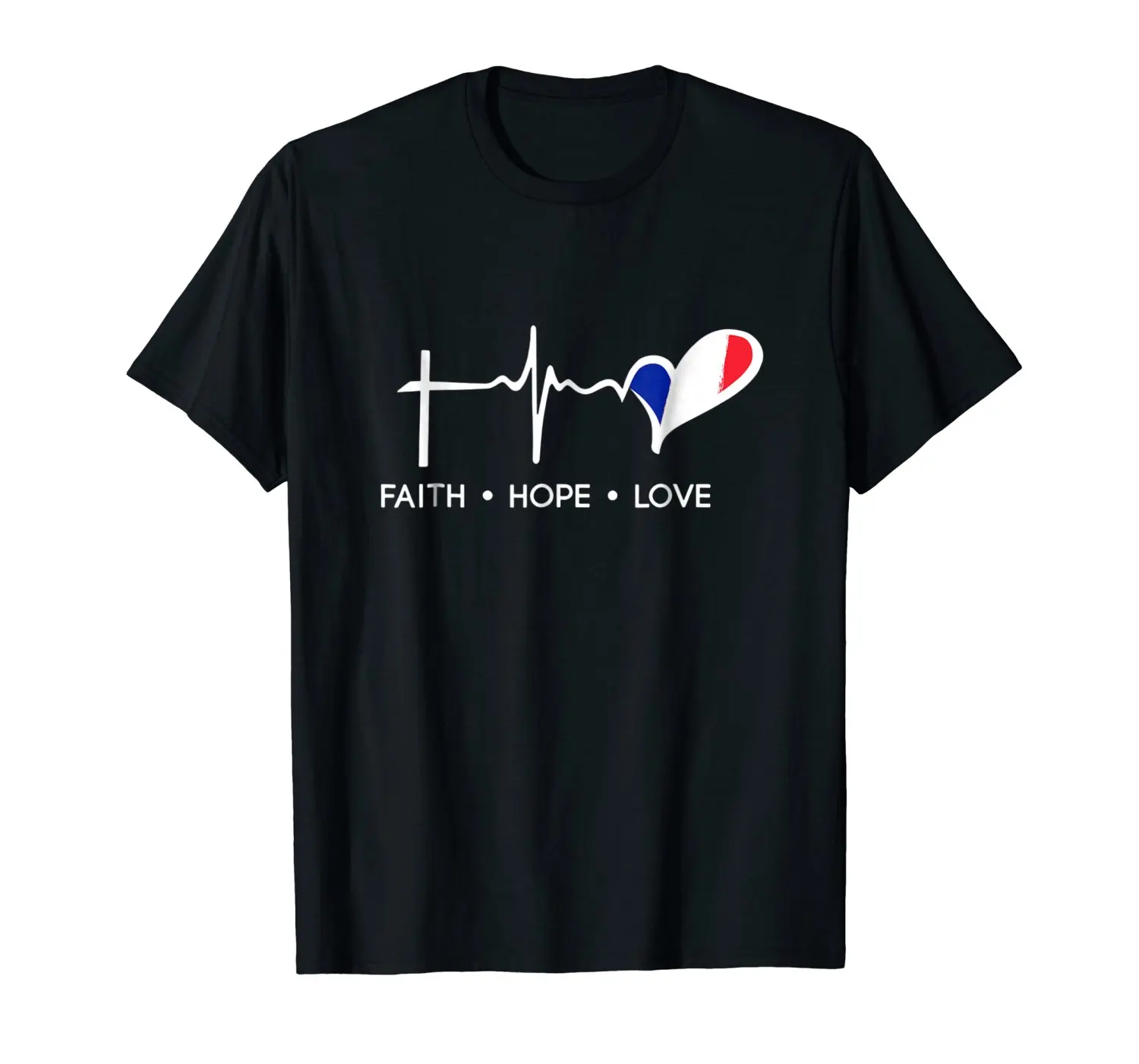 

New Unisex T Shirt European Style In Soft Cotton Tees Faith Hope Love France Flag T-Shirt French Paris T Shirts Online