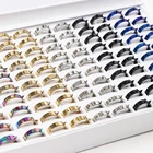 Кольца из нержавеющей стали в стиле панк для мужчин и женщин, многоцветные украшения в стиле колокол, 50 шт.лот, вечерние подарки