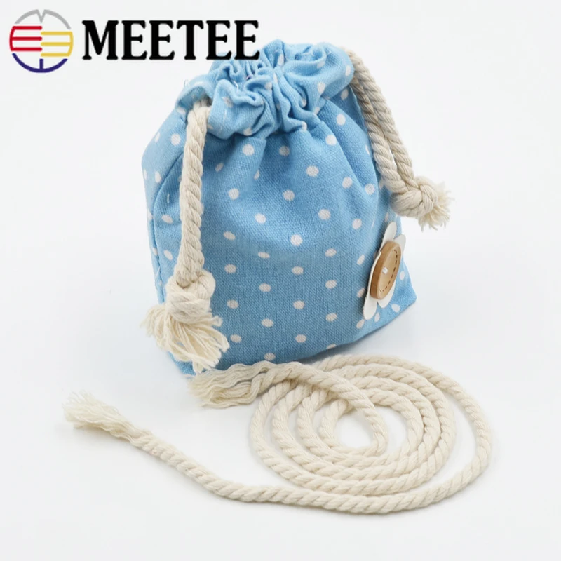 

5/10Meters 6/8/10/12MM 3 Shares Twisted 100% Cotton Cords Rope for Bag Strap Decor DIY Home Textile Sewing Accessories