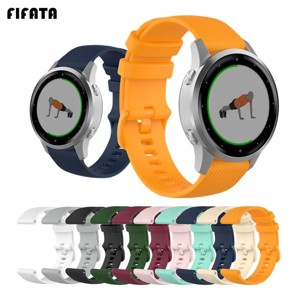 FIFATA силиконовый ремешок для Garmin Vivoactive4S Vivoactive4 Vivoactive3 Смарт часы 4S 3 спортивный