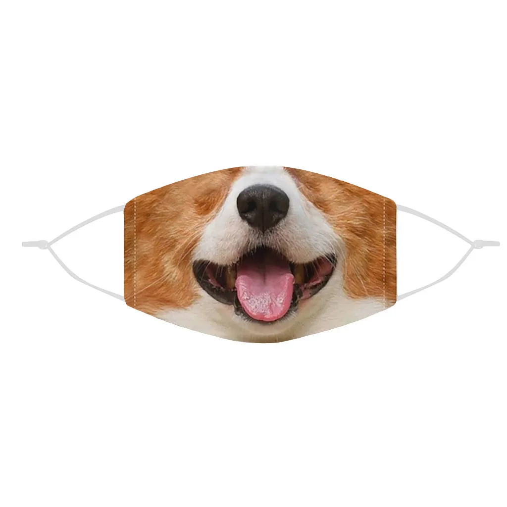 Маски с принтом животных и милой собаки 1 шт. солнцезащитные дышащие многоразовые