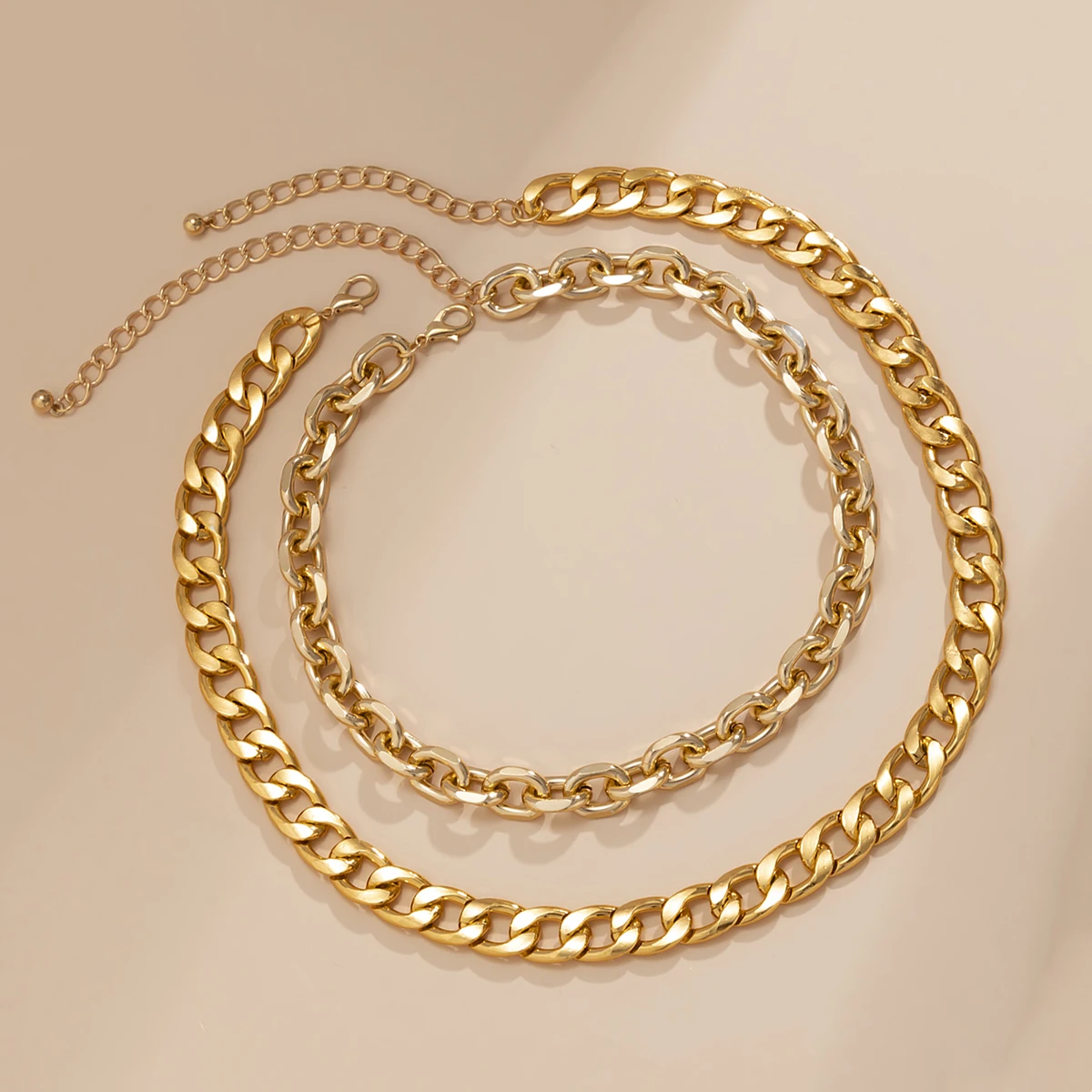 

Punk Layered Thick Chain Newcklace Set on Neck Hip Hop Chunky Short Choker Necklaces for Women Fashion Gold/Silver Color Jewelry
