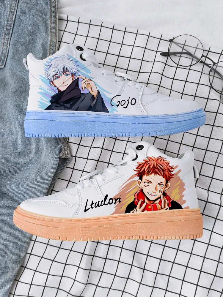 

Jujutsu Kaisen Itadori Yuji Gojo Satoru Animation shoes spring new hand-painted leisure high-top board shoes