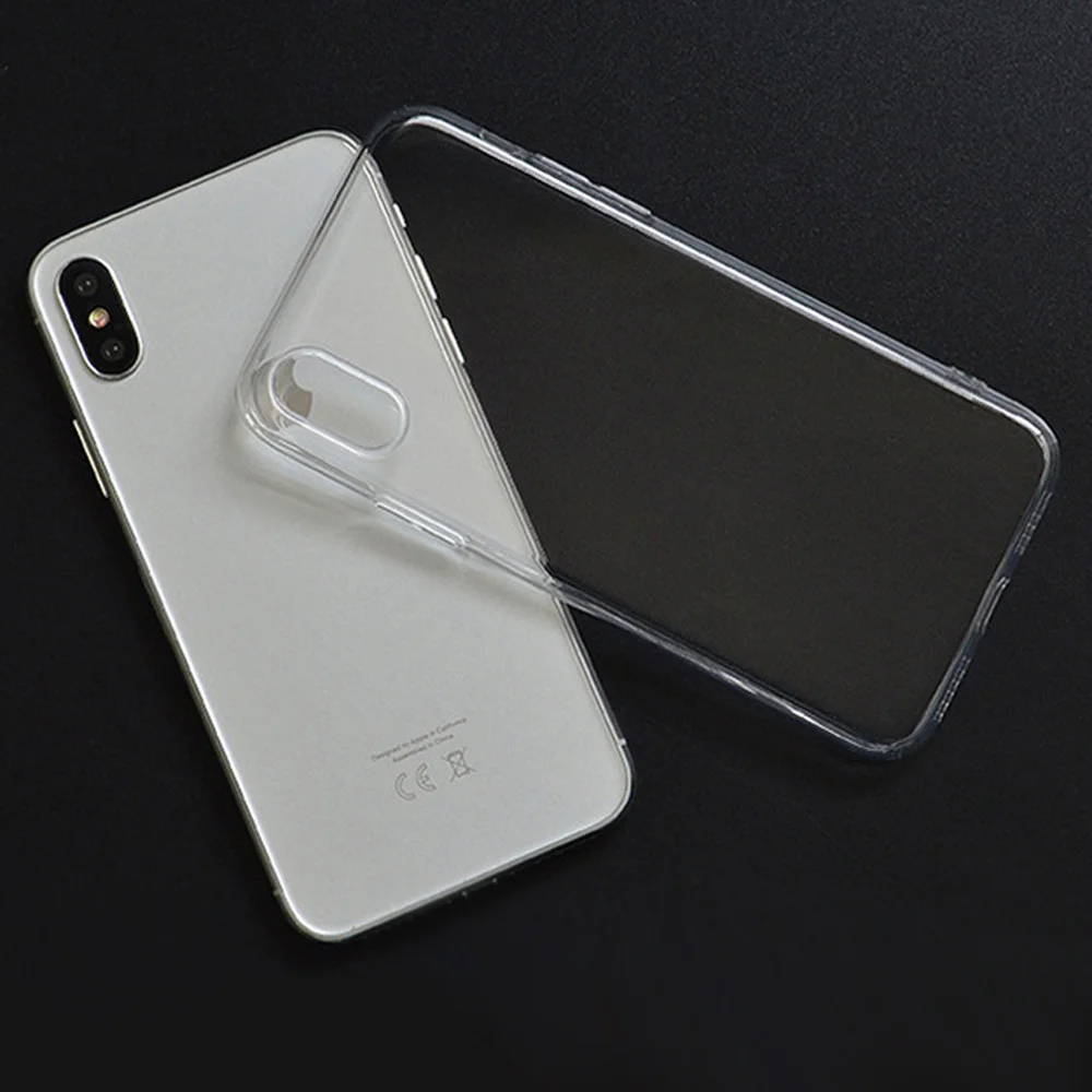 

100pcs Phone Case For iPh 7/8 XR XS smax Coque Clear Soft TPU Silicone Back Cover For Fundas Shell