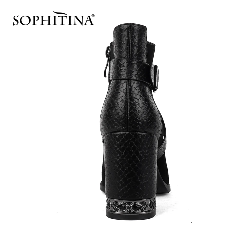 SOPHITINA/удобные ботинки с круглым носком Модная специальная Дизайнерская обувь на