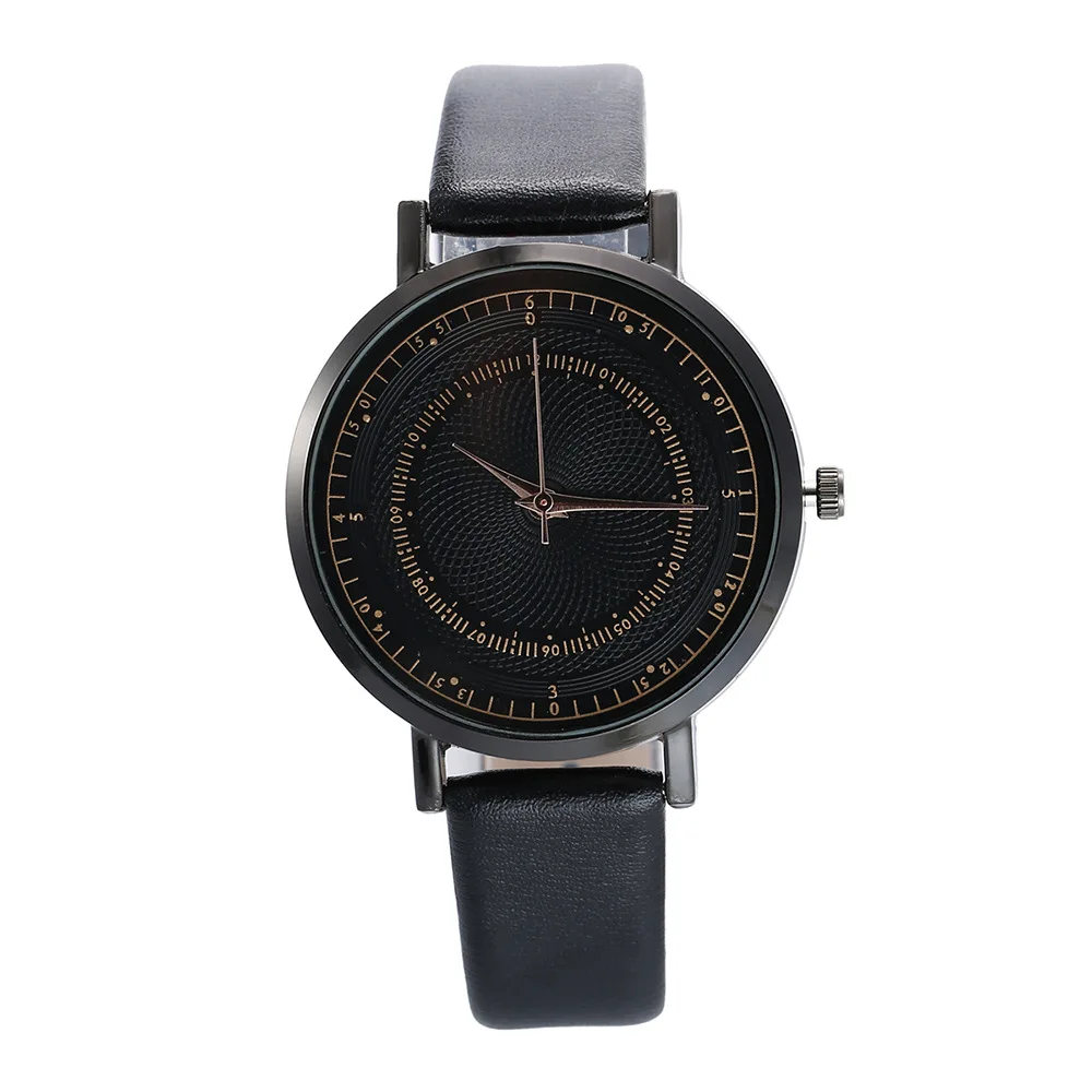 Прямая поставка минималистичные кожаные часы для женщин простой черный