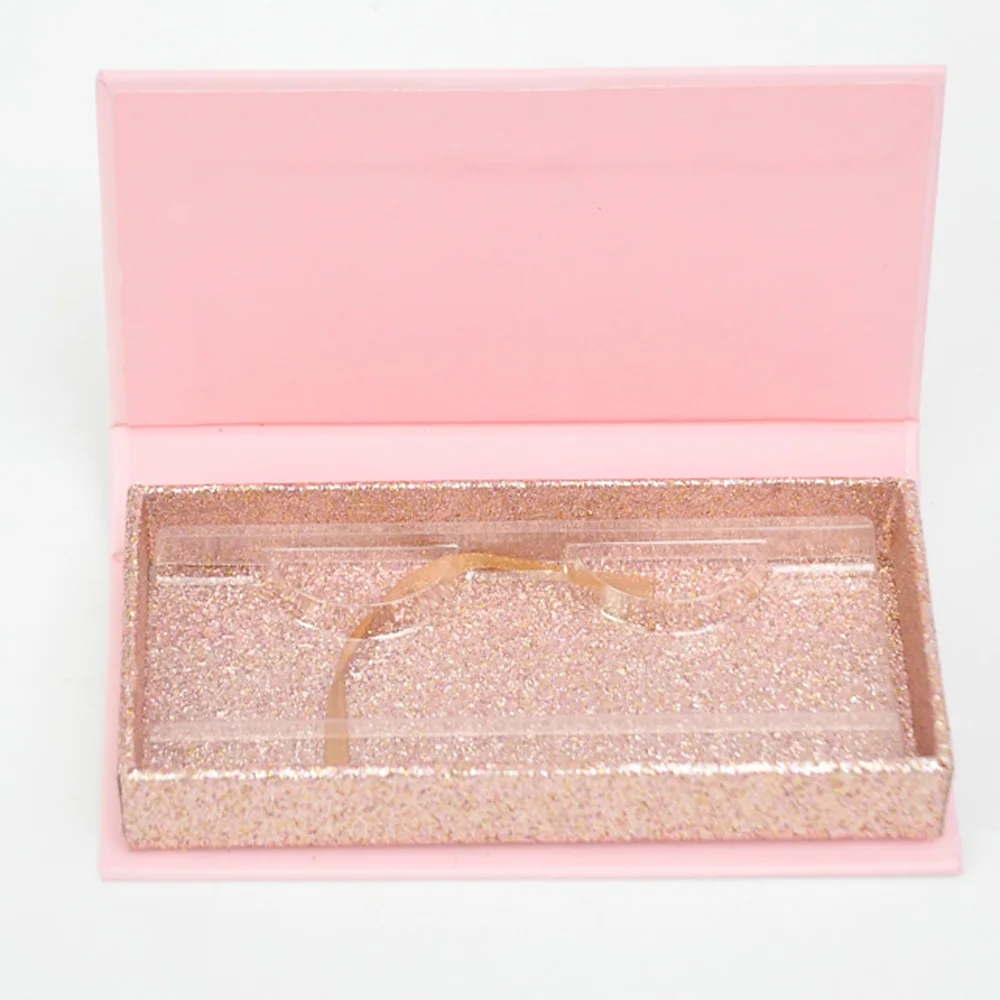 

50/pack Wholesale Lash Boxes Packaging Eyelash Box Package Custom Rectangle Light Pink Mink Lashes Cosmetic Storage Case Vendors