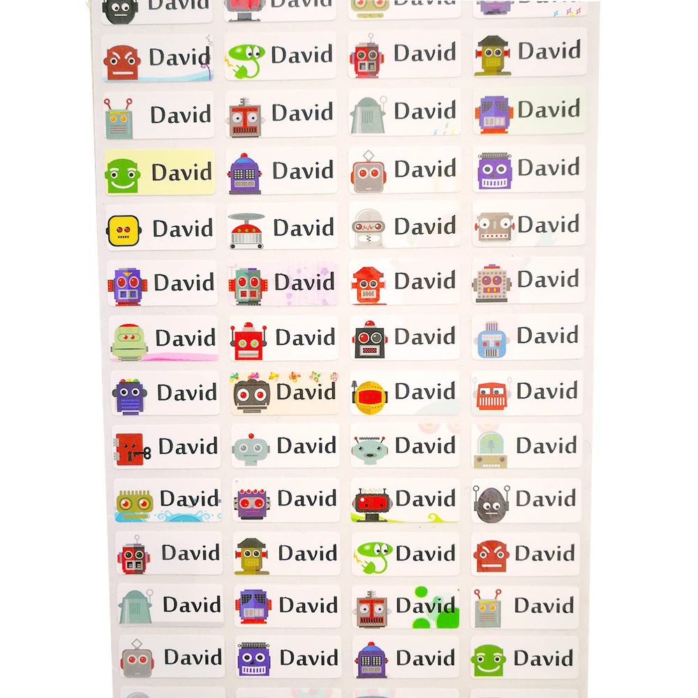 Детские наклейки с именем робота для мальчиков на заказ наклейка водостойкая
