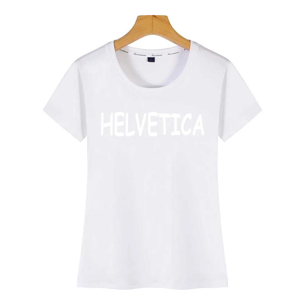 Топы футболки для женщин helvetica in comic sans дизайнерская Летняя женская футболка с