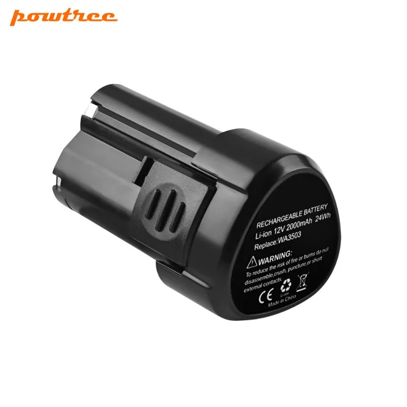 Литий ионные аккумуляторы Powtree 2 шт. 12 в 2000 мАч для Rockwell электроинструментов Worx WA3503