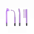 Сменные электроды, красно-фиолетовая стеклянная трубка для высокочастотной палочки для ухода за кожей лица, удаления пятен акне и морщин