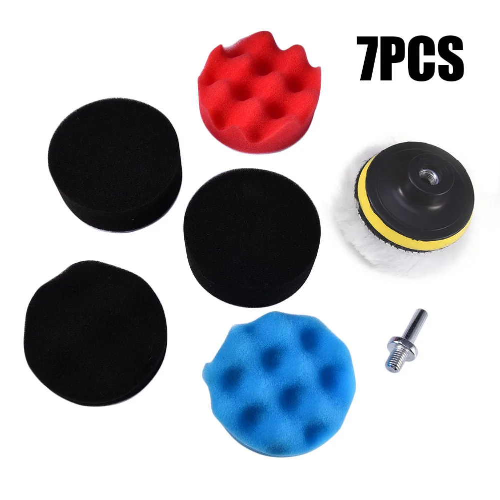 

7pcs/ 8CM Polishing Buffing Pad Kit For Auto Home Car Polishing Wheel Kit Buffer With Drill Adapter Car Removes Scratches