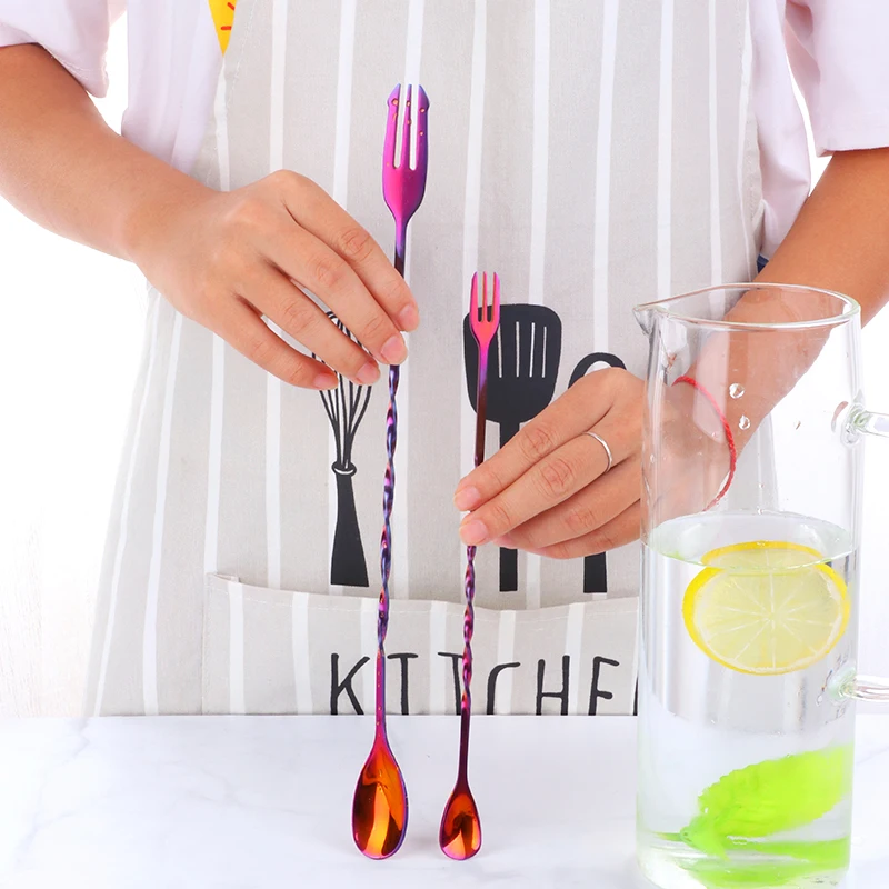 Ложка вилка для бара из нержавеющей стали 1 шт. инструменты приготовления