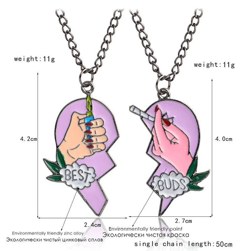 

Kpop Necklace for Women Creative BESTBUDS Two-petal Love Chain Colar Cigarette Lighter Alloy Oil Drop Pendant Necklaces Pendant