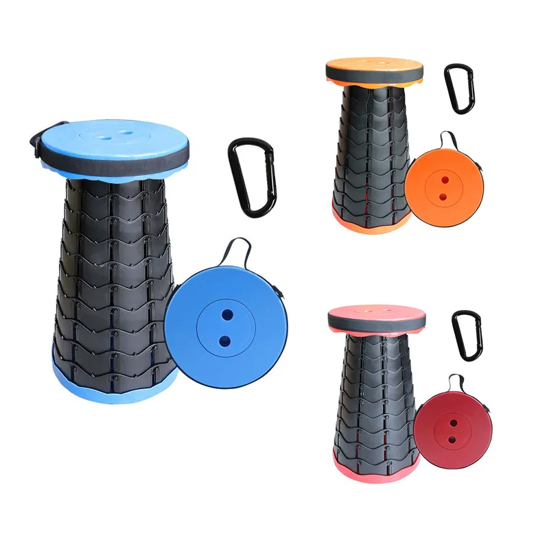 

Outdoor Folding Camping Stool Chair Convenient Foldable Retractable Telescopic Stool Travel Furniture Seat Four Colors