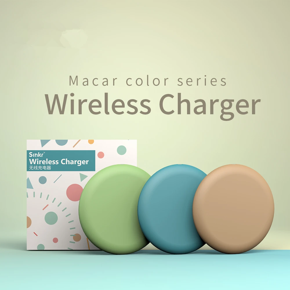 Цветное Беспроводное зарядное устройство Macaron для AirPod samsung Galaxy S9/S9 + S8 S7 Edge USB Qi