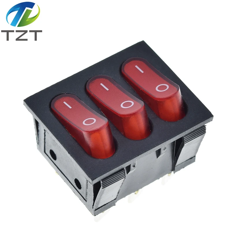 1 шт. ВКЛ-ВЫКЛ KCD3 9Pin красный 16A/250V AC светильник лодка автомобиля кулисный